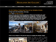 Tablet Screenshot of highlandsartgallery.com